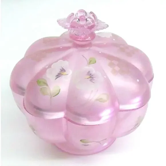 Shelley Fenton Signed COVERED CANDY DISH Pink Chiffon Spring Splendor Limited Ed